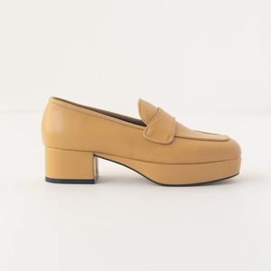 Shop Peche Ako loafer in Butter yellow